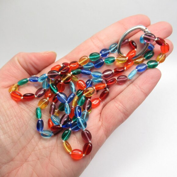 Rainbow Czech glass Necklace - Picture 7 of 10